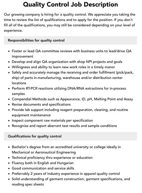 quality control jobs bay area